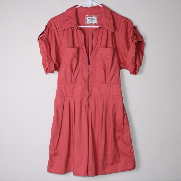 Holding Horses Anthropologie Sz 4 Salmon Utility Romper Jumpsuit Shorts Safari - Picture 15 of 15